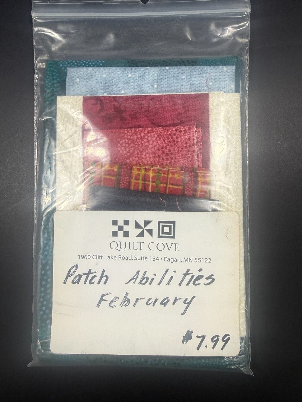 Patch Abilities Fabric Pack ONLY - February Mini Quilt Project Crafts Quilt Cove